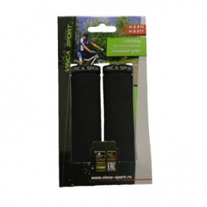 51602-gripsy-dlja-velosipeda-vinca-plastmassa-porolon-130-mm-chernye-s-chernym-zazhimom-h-g-231-black